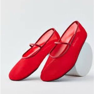 Jeffrey Campbell Swan Lake Red Flats Elegant Mesh Flats